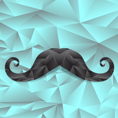 Black Polygonal Mustache Isolated on Mosaic Backgroundのイラスト素材