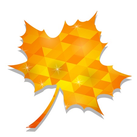 Autumn Yellow  Leaf Isolated on White Backgroundのイラスト素材