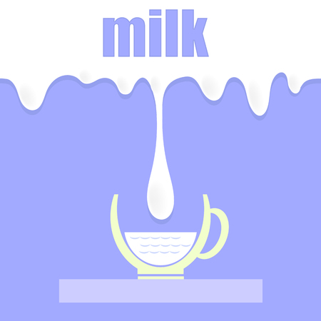 Milk Blots Background. Milk is Poued into Cup. Drop of Milk. Milk Pattern. Fresh Milkのイラスト素材