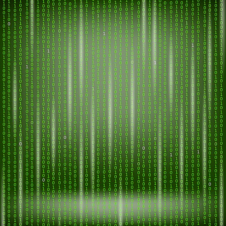 Binary Code Green Background. Concept Binary Code Numbers. Algorithm Binary, Data Code, Decryption and Encoding.のイラスト素材