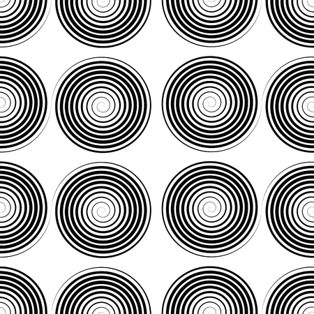 Black Spiral Background. Hypnotic Monochrome Sripal Patternのイラスト素材