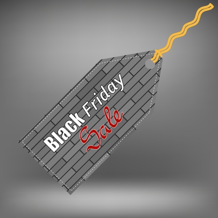 Dark Sticker Isolated on Grey Background. Black Fridays Label.のイラスト素材