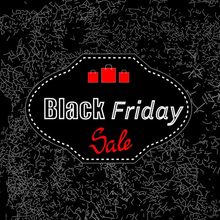 Black Friday Sticker Isolated on Dark Grunge Background. Big Winter Sale.のイラスト素材