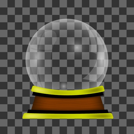 Empty Snow Globe Isolated on Checkered Backgroundのイラスト素材