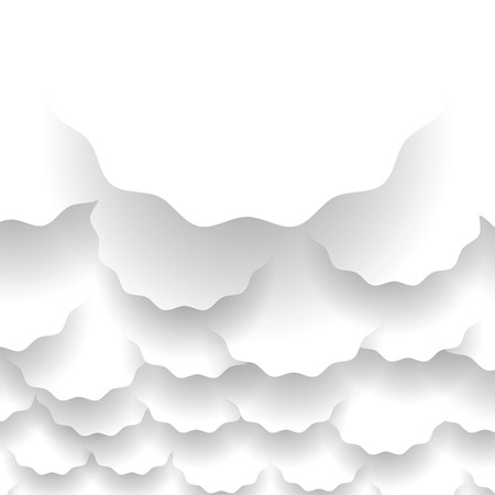 Set of Paper Circles with Shadows on White Backgroundのイラスト素材