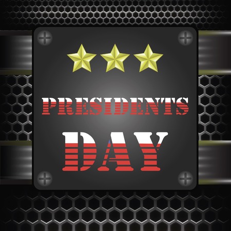 Presidents Icon on Dark Grid Metal Backgroundのイラスト素材