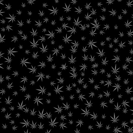 Gray Cannabis Leaves Background. Marijuana Dark Patternのイラスト素材