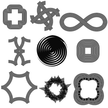 Set f Different Geometric Shapes Isolated on White Backgroundのイラスト素材