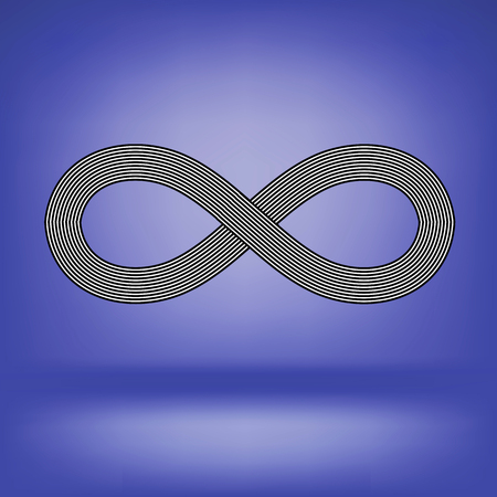Striped Infinity Icon Isolated on Soft Blue Backgroundのイラスト素材
