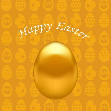 Gold Easter Eggs on Orange Spring Backgroundのイラスト素材