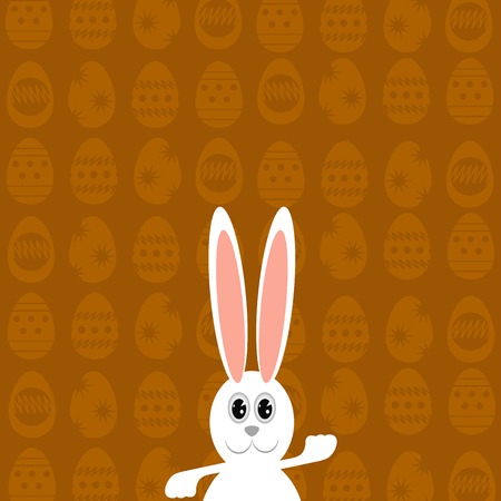 Easter Bunny. Greeting Card with  White Easter Rabbit.のイラスト素材