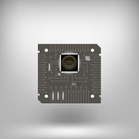 Circuit Isolated on Soft Gray Background. Part of Computerのイラスト素材