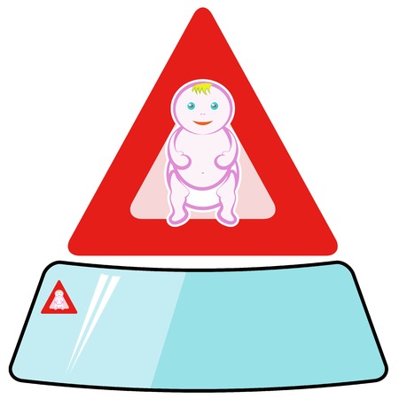 Baby Icon Isolated on White Background. Baby Triangle Signのイラスト素材
