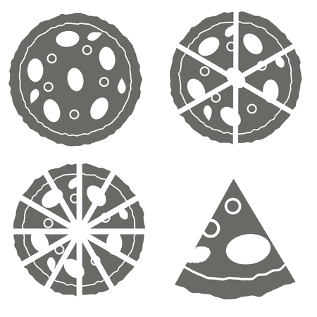 Pizza  Icon Isolated on White Background. Silhouette of Pizzaのイラスト素材