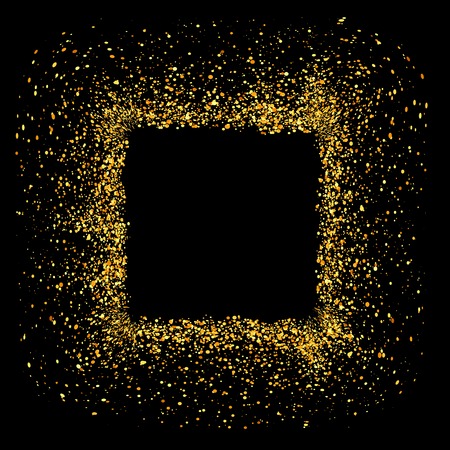 Gold Circle Frame Isolated on Black Backgroundのイラスト素材