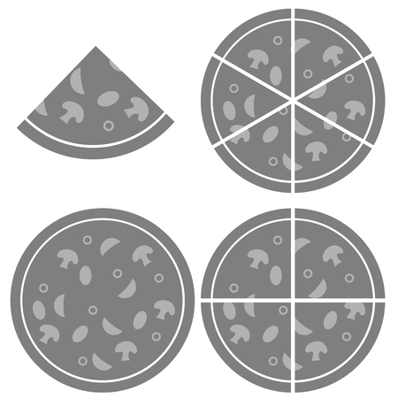 Pizza  Icon Isolated on White Background. Silhouette of Pizzaのイラスト素材