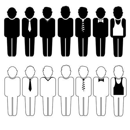 People Talking Icon Set Isolated on White Background. Symbol of Persons.のイラスト素材