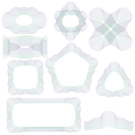 Abstract Decorative Wave Frames Isolated on White Backgroundのイラスト素材