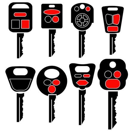 Set of Car Keys Icons Isolated on White Background.のイラスト素材
