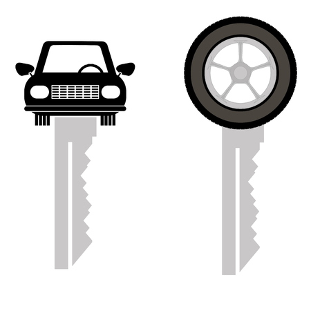 Two Car Keys Isolated on White Background.のイラスト素材