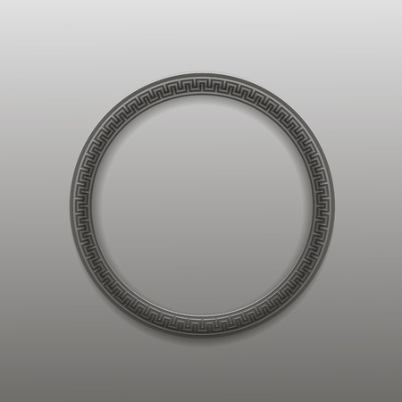 Greek Circle Frame Isolated on Grey Backgroundのイラスト素材