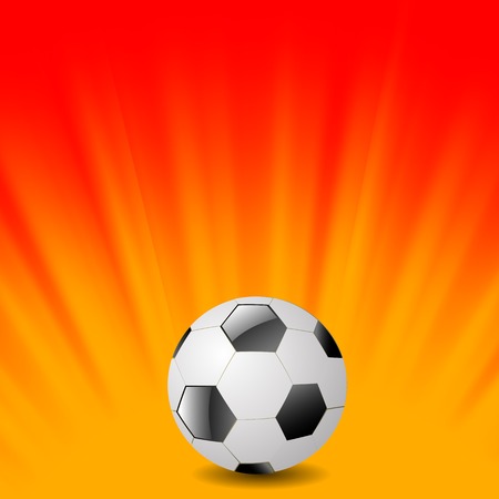 Sport Football Icon on Orange Wave Backgroundのイラスト素材