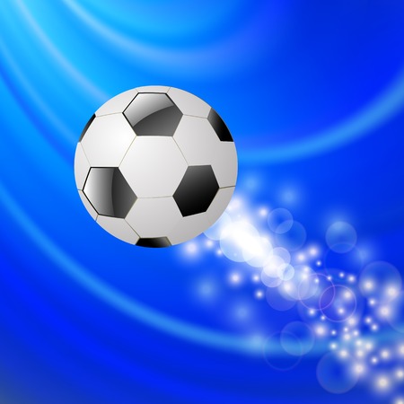 Sport Football Icon on Blue Blurred Wave Backgroundのイラスト素材