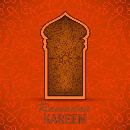 Ramadan Greeting Card on Ornamental Background. Ramadan Kareem Holiday.のイラスト素材