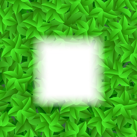 Green Leaves Pattern. Evergreen Hedgegrow. Summer Leaves Backgroundのイラスト素材