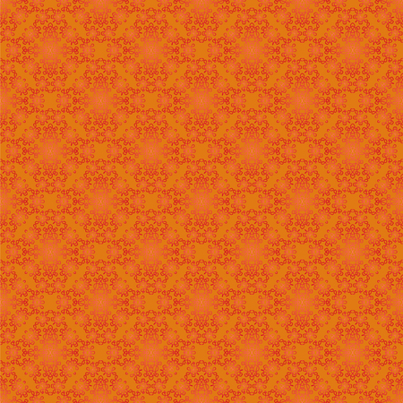 Texture on Orange. Element for Design. Ornamental Backdrop. Pattern Fill. Ornate Floral Decor for Wallpaper. Traditional Decor on Backgroundのイラスト素材