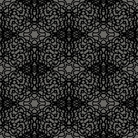 Seamless Texture on Grey. Element for Design. Ornamental Backdrop. Pattern Fill. Ornate Floral Decor for Wallpaper. Traditional Decor on Backgroundの写真素材