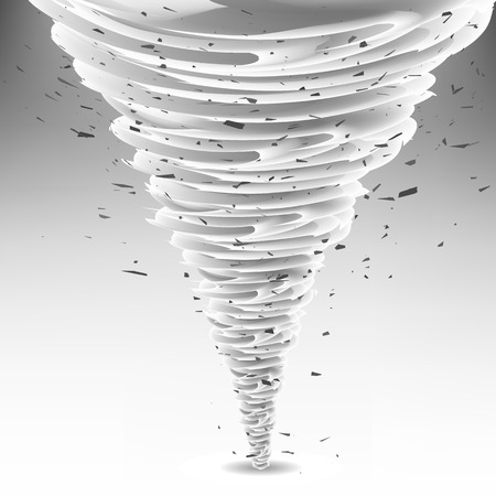Tornado Swirl with Debris Particles. Wheather Disaster. Hurrigane or Cyclon Vortexのイラスト素材