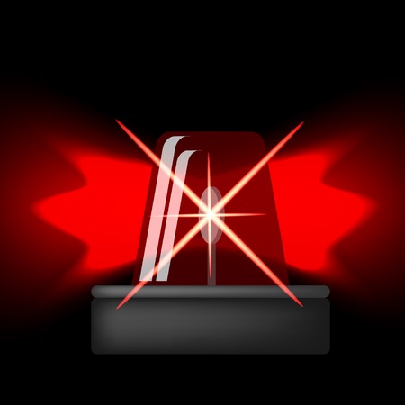 Siren Icon Isolated on Black Background. Red Emergency Flash. Car Alarm Symbolのイラスト素材