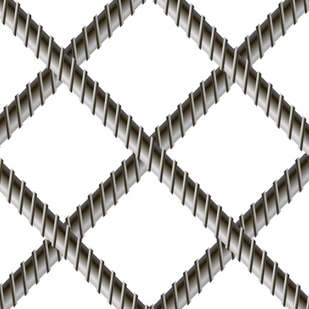 Rebars, Reinforcement Steel Isolated on White Background. Construction Metal Armature.のイラスト素材