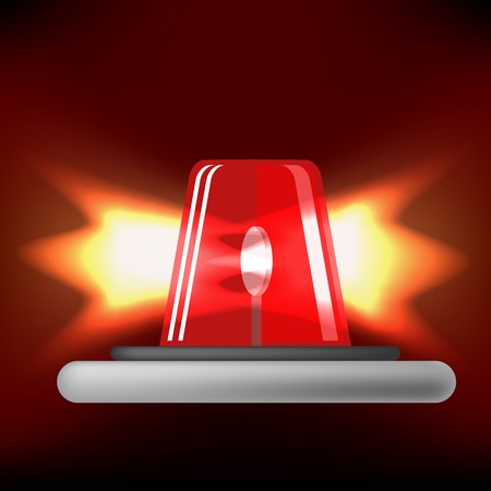 Siren Icon Isolated on Black Background. Red Emergency Flash. Car Alarm Symbolのイラスト素材