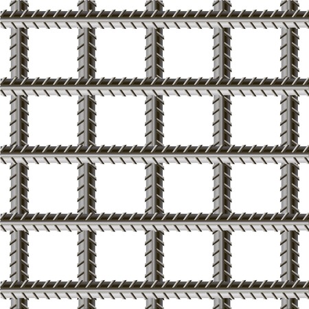 Rebars, Reinforcement Steel Isolated on White Background. Construction Metal Armature.のイラスト素材