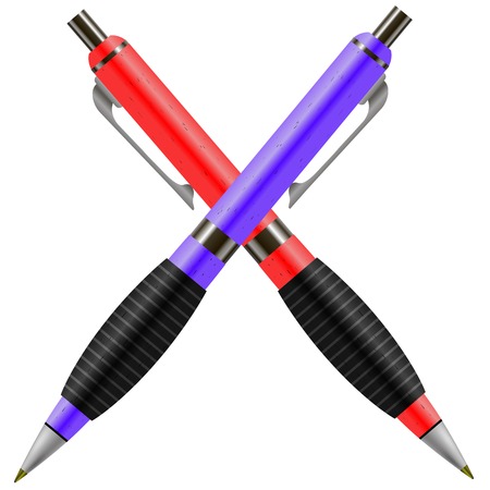 Set of Colorful Pens Isolated on White Backgroundのイラスト素材