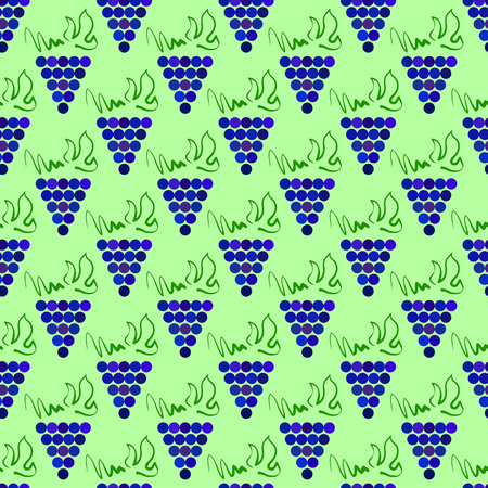 Grapes Seamless Pattern. Vine Background. Fruits and Vegetables Texture. Silhouettes of Grapes.のイラスト素材