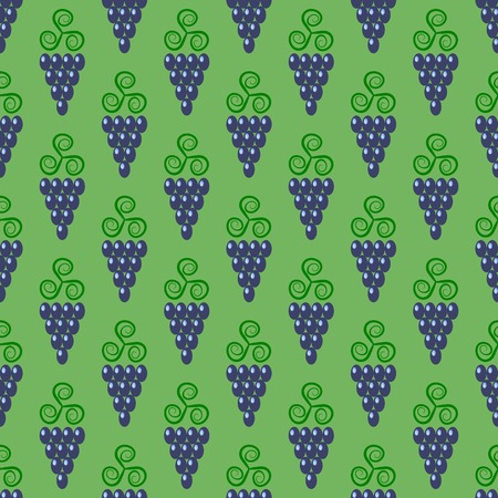 Grapes Seamless Pattern. Vine Background. Fruits and Vegetables Texture. Silhouettes of Grapes.のイラスト素材