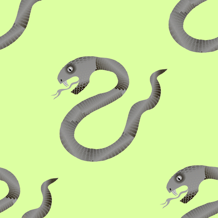 Grey Snake Seamless Background. Animal Pattern. Attack Crawling  Danger Predatorのイラスト素材