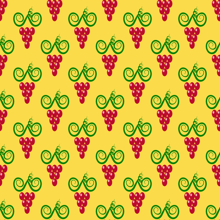 Grapes Seamless Pattern. Red Grapes Silhouettes Backgroundのイラスト素材