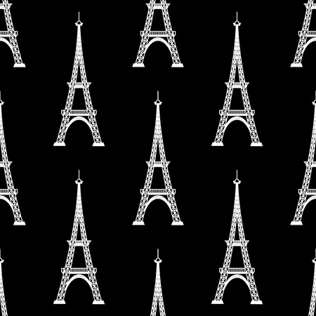 Eiffel Tower Seamless Background. French Tower Pattern. Symbol of Parisのイラスト素材