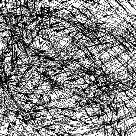 Abstract Grunge Texture. Black Ink Background. Dirty Monochrome Pattern.  Brush Painted Design Elementのイラスト素材