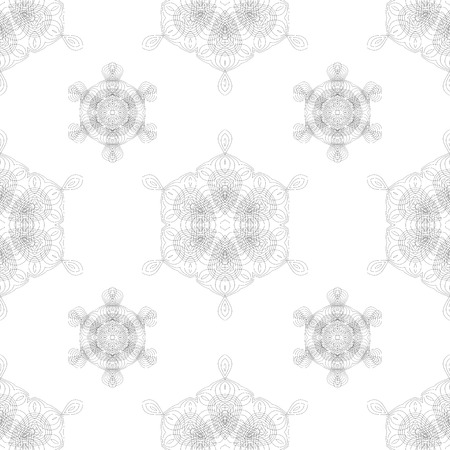 Seamless Pattern. Set of Rosettes Isolated on White Backgroundのイラスト素材