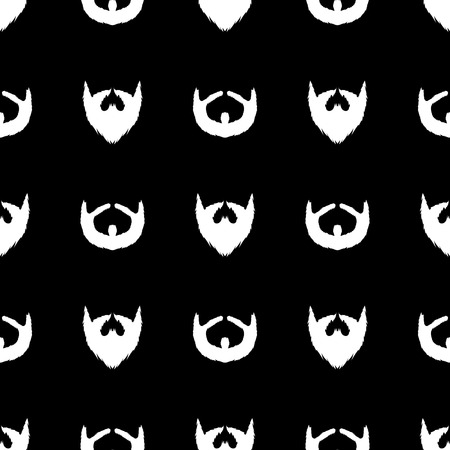 Beard Silhouette Seamless Pattern. Mustache Barber Backgroundの写真素材