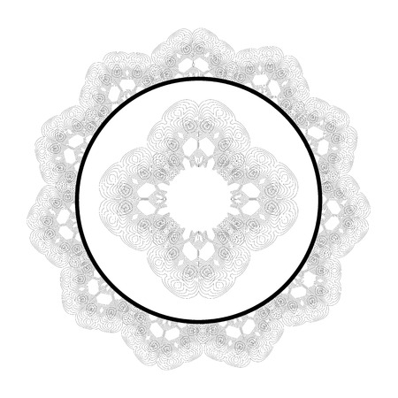 Retro Round Frame Isolated on White Background