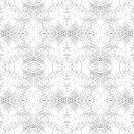 Seamless Texture. Element for Design. Ornamental Backdrop. Pattern Fill. Ornate Floral Decor for Wallpaper. Traditional Decor on White Backgroundのイラスト素材
