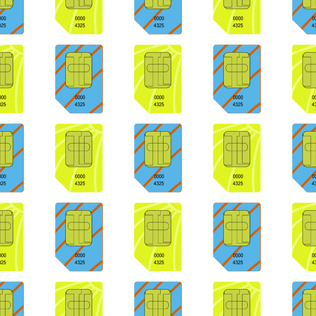 SIM Cards Seamless Pattern on White Background.のイラスト素材