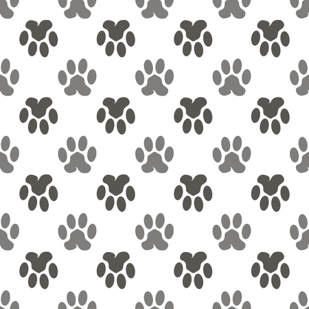 Seamless Cat Animal Paw Pattern. Print of Paw Backgroundのイラスト素材