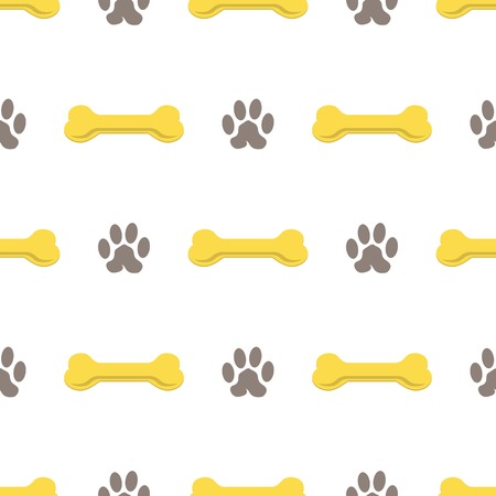 Set of Yellow Bones Isolated on White Background. Seamless Bones for Dog Patternのイラスト素材